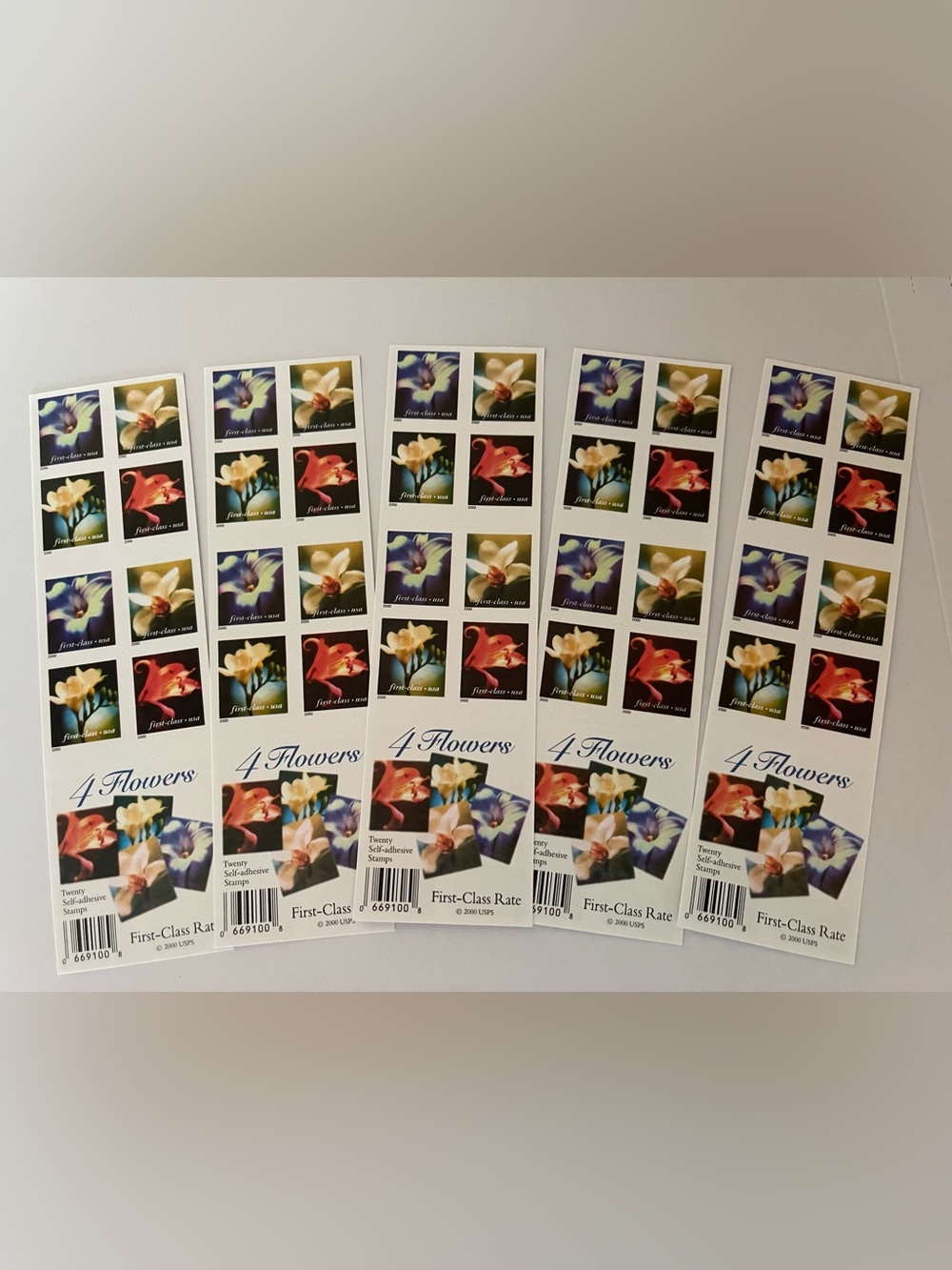 5 “FOUR FLOWERS” Booklets of Forever Stamps for the price of 4 🤑